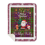 Personalized Gift Tartan Plaid Blanket Clan MacIntyre Of Glenorchy With Funny Santa Snowman Reindeer Merry Christmas Gift Sherpa Blanket, blue plaid sherpa blanket,blue tartan sherpa blanket,Buchan,buffalo plaid sherpa blanket,christmas sherpa blanket,Christmas Throw Blanket