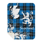 Sherpa Blanket - Tartan Blanket Thistle and Lion Scottish Clan Ramsay Blue Ancient Plaid Blanket, plaid sherpa blanket queen,purple sherpa blanket,queen sherpa blanket,queen size sherpa blanket,red sherpa blanket,scottish tartan blankets,sherpa blanket,sherpa christmas blanket