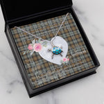 Sea Turtle Necklace Gift for My Beautiful Girlfriend Valentines Necklace Clan Gordon Weathered Tartan Blue Turtle Necklace