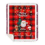 Personalized Gift Tartan Plaid Blanket Clan MacIntyre Modern With Funny Santa Snowman Reindeer Merry Christmas Gift Sherpa Blanket, blue plaid sherpa blanket,blue tartan sherpa blanket,Buchan,buffalo plaid sherpa blanket,christmas sherpa blanket,Christmas Throw Blanket