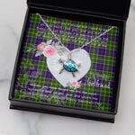 Sea Turtle Necklace Gift for My Beautiful Girlfriend Valentines Necklace Clan Ayrshire Tartan Blue Turtle Necklace