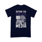 Scotstee Shop - Vintage Defend Police Defund Media USA American Flag 4th Of July Shirt Defund The Media Shirts Police Mom Shirts