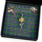 To My Beautiful Soulmate Sunflower Necklace In Your Eyes I Have Found My Home Clan MacCallum Modern Tartan Jewelry For Girlfriend, Tartan Sunflower Pendant Necklace, Scottish Tartan Jewelry, valentine necklace, necklace girlfriend, necklace for wife, cute necklaces for girlfriend, jewelry for girlfriend, to my soulmate necklace, to my future wife necklace