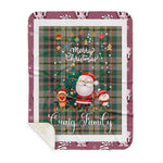 Personalized Gift Tartan Plaid Blanket Clan Craig Ancient With Funny Santa Snowman Reindeer Merry Christmas Gift Sherpa Blanket, blue plaid sherpa blanket,blue tartan sherpa blanket,Buchan,buffalo plaid sherpa blanket,christmas sherpa blanket,Christmas Throw Blanket