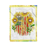 Scotstee Shop - Fleece Blanket - Faith Hope Love Cross Sunflower USA Flag Gifts Fleece Blanket