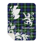 Sherpa Blanket - Tartan Blanket Thistle and Lion Scottish Clan Baillie Plaid Blanket, plaid sherpa blanket queen,purple sherpa blanket,queen sherpa blanket,queen size sherpa blanket,red sherpa blanket,scottish tartan blankets,sherpa blanket,sherpa christmas blanket