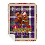 Personalized Gift Plaid Tartan Blanket Clan MacDonald Dress Modern With Moose Lover Xmas Gift Santa Riding Buffalo Plaid Christmas Sherpa Blanket - Sherpa Blanket