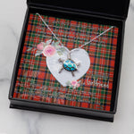 Sea Turtle Necklace Gift for My Beautiful Girlfriend Valentines Necklace Clan Stewart Stuart of Bute Tartan Blue Turtle Necklace
