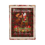 Personalized Gift Plaid Tartan Blanket Clan MacAlister of Skye With Moose Lover Xmas Gift Santa Riding Christmas Fleece Blanket