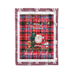 Personalized Gift Tartan Plaid Blanket Clan Straiton With Funny Santa Snowman Reindeer Merry Christmas Fleece Blanket, Home Living Room, Plaid Blanket, Tartan Blanket, Scottish Blanket, Buffalo fleece blanket, Christmas Blanket