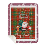 Personalized Gift Tartan Plaid Blanket Clan Hay With Funny Santa Snowman Reindeer Merry Christmas Gift Sherpa Blanket, blue plaid sherpa blanket,blue tartan sherpa blanket,Buchan,buffalo plaid sherpa blanket,christmas sherpa blanket,Christmas Throw Blanket