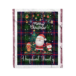 Personalized Gift Tartan Plaid Blanket Clan Urquhart With Funny Santa Snowman Reindeer Merry Christmas Fleece Blanket, Home Living Room, Plaid Blanket, Tartan Blanket, Scottish Blanket, Buffalo fleece blanket, Christmas Blanket