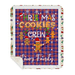 Personalized Gift Tartan Plaid Blanket Clan Laing of Archiestown With Christmas Cookie Baking Crew Christmas Gift Sherpa Blanket, tartan sherpa blanket,buffalo plaid sherpa blanket,christmas sherpa blanket,Christmas Throw Blanket,green plaid sherpa blanket,green sherpa blanket