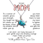 To My Mom Necklace To A Woman Of Wisdom Gift For Mom From Son, Mother's Day Sea Turtle Necklace