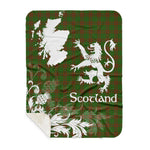 Sherpa Blanket - Tartan Blanket Thistle and Lion Scottish Clan MacAlister of Glenbarr Hunting Plaid Blanket, plaid sherpa blanket queen,purple sherpa blanket,queen sherpa blanket,queen size sherpa blanket,red sherpa blanket,scottish tartan blankets,sherpa blanket,sherpa christmas blanket