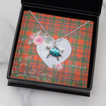 Sea Turtle Necklace Gift for My Beautiful Girlfriend Valentines Necklace Clan Munro Ancient Tartan Blue Turtle Necklace