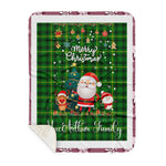 Personalized Gift Tartan Plaid Blanket Clan MacArthur With Funny Santa Snowman Reindeer Merry Christmas Gift Sherpa Blanket, blue plaid sherpa blanket,blue tartan sherpa blanket,Buchan,buffalo plaid sherpa blanket,christmas sherpa blanket,Christmas Throw Blanket
