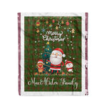 Personalized Gift Tartan Plaid Blanket Clan MacAlister Hunting With Funny Santa Snowman Reindeer Merry Christmas Fleece Blanket, Home Living Room, Plaid Blanket, Tartan Blanket, Scottish Blanket, Buffalo fleece blanket, Christmas Blanket