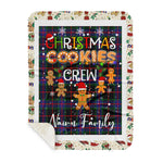 Personalized Gift Tartan Plaid Blanket Clan Nairn With Christmas Cookie Baking Crew Christmas Gift Sherpa Blanket, tartan sherpa blanket,buffalo plaid sherpa blanket,christmas sherpa blanket,Christmas Throw Blanket,green plaid sherpa blanket,green sherpa blanket