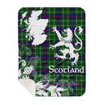 Sherpa Blanket - Tartan Blanket Thistle and Lion Scottish Clan Duncan Plaid Blanket, plaid sherpa blanket queen,purple sherpa blanket,queen sherpa blanket,queen size sherpa blanket,red sherpa blanket,scottish tartan blankets,sherpa blanket,sherpa christmas blanket