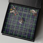 To My Beautiful Soulmate Necklace In Your Eyes I Have Found My Home Clan MacKenzie Modern Blue Tartan Crown Pendant Necklace
