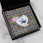 Sea Turtle Necklace Gift for My Beautiful Girlfriend Valentines Necklace Clan Glass Tartan Blue Turtle Necklace