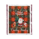 Personalized Gift Tartan Plaid Blanket Clan Crosby With Funny Santa Snowman Reindeer Merry Christmas Fleece Blanket, Home Living Room, Plaid Blanket, Tartan Blanket, Scottish Blanket, Buffalo fleece blanket, Christmas Blanket