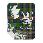 Sherpa Blanket - Tartan Blanket Thistle and Lion Scottish Clan Ferguson Plaid Blanket, plaid sherpa blanket queen,purple sherpa blanket,queen sherpa blanket,queen size sherpa blanket,red sherpa blanket,scottish tartan blankets,sherpa blanket,sherpa christmas blanket