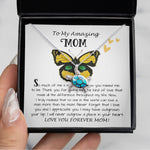 Opal Turtle Necklace - Mom Necklace Gift - To My Amazing Mom - From Son - Beautiful Gift Set Mom Necklace
