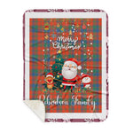 Personalized Gift Tartan Plaid Blanket Clan Robertson Ancient With Funny Santa Snowman Reindeer Merry Christmas Gift Sherpa Blanket, blue plaid sherpa blanket,blue tartan sherpa blanket,Buchan,buffalo plaid sherpa blanket,christmas sherpa blanket,Christmas Throw Blanket