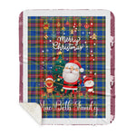 Personalized Gift Tartan Plaid Blanket Clan MacBeth Modern With Funny Santa Snowman Reindeer Merry Christmas Gift Sherpa Blanket, blue plaid sherpa blanket,blue tartan sherpa blanket,Buchan,buffalo plaid sherpa blanket,christmas sherpa blanket,Christmas Throw Blanket