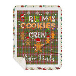 Personalized Gift Tartan Plaid Blanket Clan Hunter 1819 With Christmas Cookie Baking Crew Christmas Gift Sherpa Blanket, tartan sherpa blanket,buffalo plaid sherpa blanket,christmas sherpa blanket,Christmas Throw Blanket,green plaid sherpa blanket,green sherpa blanket