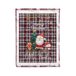 Personalized Gift Tartan Plaid Blanket Clan Little Dress With Funny Santa Snowman Reindeer Merry Christmas Fleece Blanket, Home Living Room, Plaid Blanket, Tartan Blanket, Scottish Blanket, Buffalo fleece blanket, Christmas Blanket