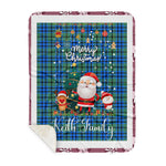 Personalized Gift Tartan Plaid Blanket Clan Keith With Funny Santa Snowman Reindeer Merry Christmas Gift Sherpa Blanket, blue plaid sherpa blanket,blue tartan sherpa blanket,Buchan,buffalo plaid sherpa blanket,christmas sherpa blanket,Christmas Throw Blanket