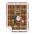 Personalized Gift Tartan Plaid Blanket Clan MacMillan Weathered With Funny Santa Snowman Reindeer Merry Christmas Gift Sherpa Blanket, blue plaid sherpa blanket,blue tartan sherpa blanket,Buchan,buffalo plaid sherpa blanket,christmas sherpa blanket,Christmas Throw Blanket