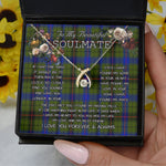 To My Beautiful Soulmate Necklace In Your Eyes I Have Found My Home Clan Dawson Tartan Wishbone Dancing Necklace