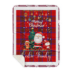 Personalized Gift Tartan Plaid Blanket Clan Leslie Modern With Funny Santa Snowman Reindeer Merry Christmas Gift Sherpa Blanket, blue plaid sherpa blanket,blue tartan sherpa blanket,Buchan,buffalo plaid sherpa blanket,christmas sherpa blanket,Christmas Throw Blanket