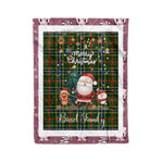 Personalized Gift Tartan Plaid Blanket Clan Bisset With Funny Santa Snowman Reindeer Merry Christmas Fleece Blanket, Home Living Room, Plaid Blanket, Tartan Blanket, Scottish Blanket, Buffalo fleece blanket, Christmas Blanket