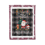 Personalized Gift Tartan Plaid Blanket Clan Moffat With Funny Santa Snowman Reindeer Merry Christmas Fleece Blanket, Home Living Room, Plaid Blanket, Tartan Blanket, Scottish Blanket, Buffalo fleece blanket, Christmas Blanket