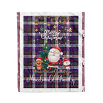 Personalized Gift Tartan Plaid Blanket Clan MacDonald Dress Modern With Funny Santa Snowman Reindeer Merry Christmas Fleece Blanket, Home Living Room, Plaid Blanket, Tartan Blanket, Scottish Blanket, Buffalo fleece blanket, Christmas Blanket