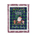 Personalized Gift Tartan Plaid Blanket Clan Hamilton Hunting With Funny Santa Snowman Reindeer Merry Christmas Fleece Blanket, Christmas Blanket, Plaid Blanket, Tartan Blanket,Scottish Blanket