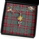 To My Beautiful Soulmate Sunflower Necklace In Your Eyes I Have Found My Home Clan Crawford Tartan Jewelry For Girlfriend, Tartan Sunflower Pendant Necklace, Scottish Tartan Jewelry, valentine necklace, necklace girlfriend, necklace for wife, cute necklaces for girlfriend, jewelry for girlfriend, to my soulmate necklace, to my future wife necklace