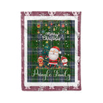 Personalized Gift Tartan Plaid Blanket Clan Pringle With Funny Santa Snowman Reindeer Merry Christmas Fleece Blanket, Home Living Room, Plaid Blanket, Tartan Blanket, Scottish Blanket, Buffalo fleece blanket, Christmas Blanket-Recovered