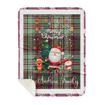 Personalized Gift Tartan Plaid Blanket Clan MacAndrew With Funny Santa Snowman Reindeer Merry Christmas Gift Sherpa Blanket, blue plaid sherpa blanket,blue tartan sherpa blanket,Buchan,buffalo plaid sherpa blanket,christmas sherpa blanket,Christmas Throw Blanket
