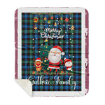 Personalized Gift Tartan Plaid Blanket Clan Guthrie Modern With Funny Santa Snowman Reindeer Merry Christmas Gift Sherpa Blanket, blue plaid sherpa blanket,blue tartan sherpa blanket,Buchan,buffalo plaid sherpa blanket,christmas sherpa blanket,Christmas Throw Blanket