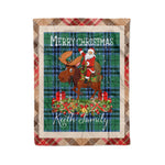 Personalized Gift Plaid Tartan Blanket Clan Keith Ancient With Moose Lover Xmas Gift Santa Riding Christmas Fleece Blanket