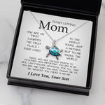 To My Loving Mom Necklace You're The World Necklace Gift For Mom From Son, Mothers Day Sea Turtle Necklace