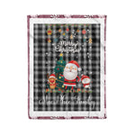 Personalized Gift Tartan Plaid Blanket Clan MacPhee Black With Funny Santa Snowman Reindeer Merry Christmas Fleece Blanket, Home Living Room, Plaid Blanket, Tartan Blanket, Scottish Blanket, Buffalo fleece blanket, Christmas Blanket