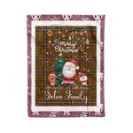 Personalized Gift Tartan Plaid Blanket Clan Seton Modern With Funny Santa Snowman Reindeer Merry Christmas Fleece Blanket, Home Living Room, Plaid Blanket, Tartan Blanket, Scottish Blanket, Buffalo fleece blanket, Christmas Blanket