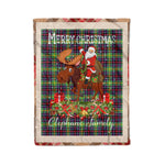 Personalized Gift Plaid Tartan Blanket Clan Clephane With Moose Lover Xmas Gift Santa Riding Christmas Fleece Blanket